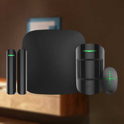 Wireless intrusion alarm system with motion sensors, door/window sensors, camera, hooter, IP card, and GSM card for real-time alerts